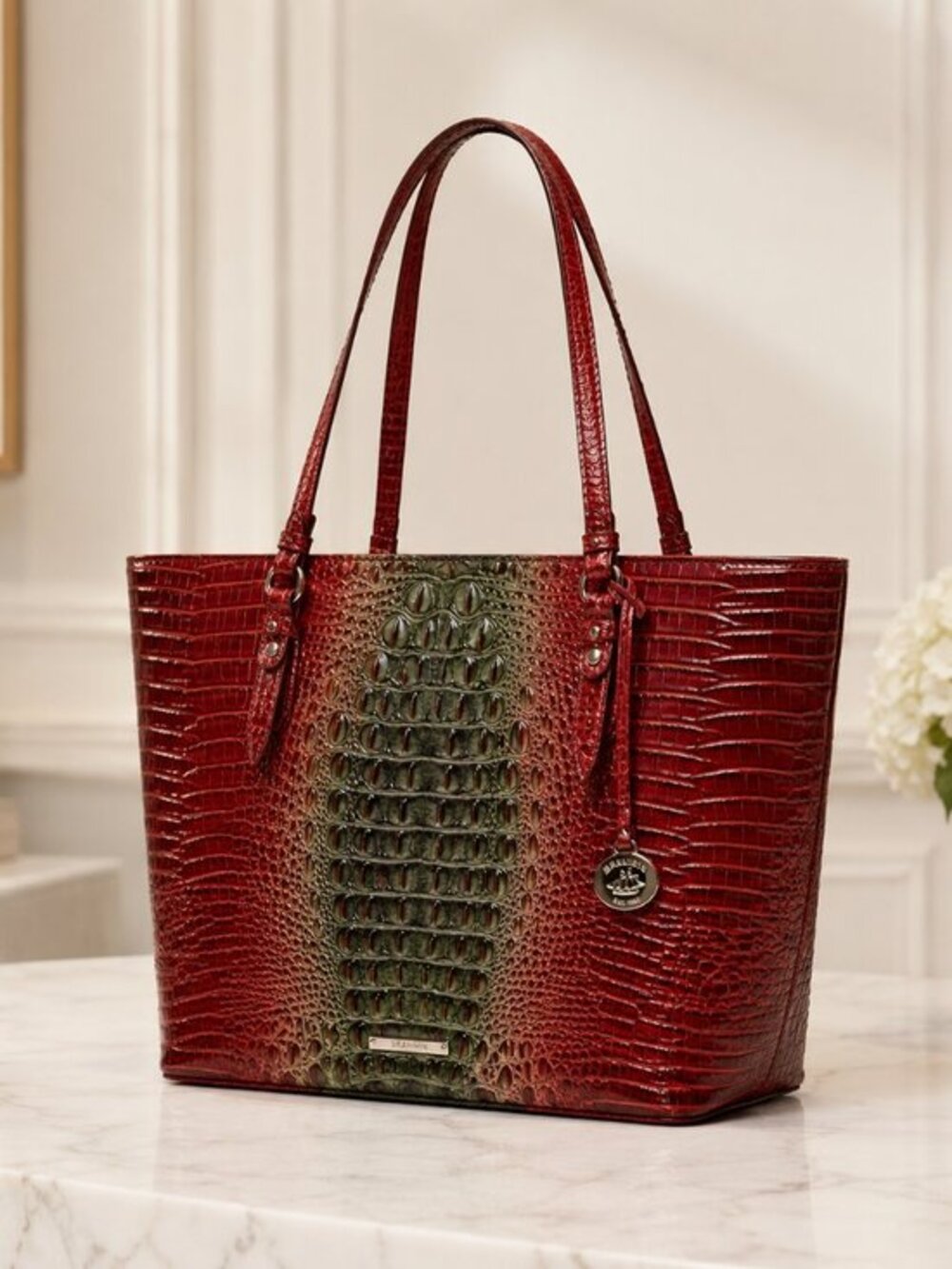 Brahmin Abigail Tote Garland Ombré Melbourne Leather NWT